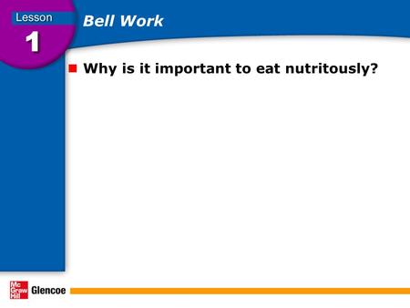 Bell Work Why is it important to eat nutritously?.