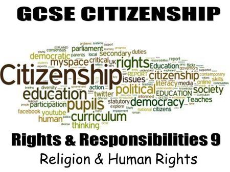 Religion & Human Rights. What I expect from everyone is……… What I expect from most is……… What I expect from a few is ………  To understand what is meant.