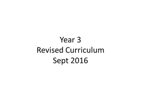 Year 3 Revised Curriculum Sept 2016. Terms Year 3 Year Overview Autumn 1 st Half term- Rock around the clock (History, Geography, Science, Art and D&T.