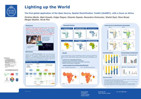 KTH ROYAL INSTITUTE OF TECHNOLOGY Lighting up the World The first global application of the Open Source, Spatial Electrification Toolkit (OnSSET), with.