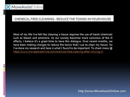 Most of my life I've felt like cleaning a house requires the use of harsh chemicals such as bleach and ammonia. As our society becomes more conscious of.