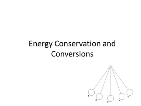 Energy Conservation and Conversions. Food for thought… 1.What does “conservation” mean? 2.Does the ball lose energy? Gain energy?