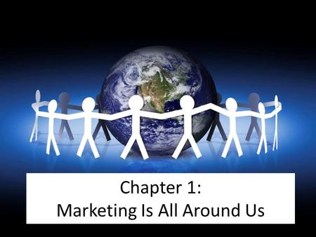 Chapter 1: Marketing Is All Around Us. What is Marketing? Marketing Process of developing, promoting, and distributing products to satisfy customers’