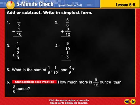 Transparency 5 Click the mouse button or press the Space Bar to display the answers.