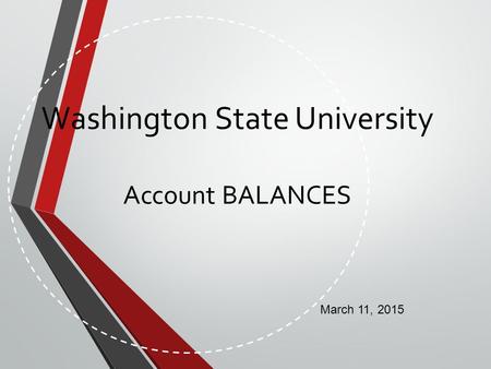 Washington State University Account BALANCES March 11, 2015.