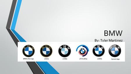 BMW By: Tyler Martinez. History Bmw first automobile was created in 1927. The first BMW automobile was called the Tiny Dixi. Bmw first started out as.