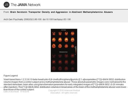 Date of download: 9/19/2016 Copyright © 2016 American Medical Association. All rights reserved. From: Brain Serotonin Transporter Density and Aggression.