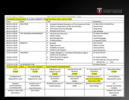 2 Fill out, return to GME table Local Contact Information Form.