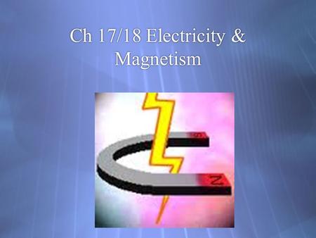 Ch 17/18 Electricity & Magnetism. Electric Charge:  Electric charge – a property of matter that creates electric and magnetic forces and interactions.