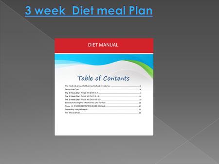  This is the main part of the program and is separated into the following 4 phases with very different elements.  Phase #1 (Day 1 – 7) This beginning.