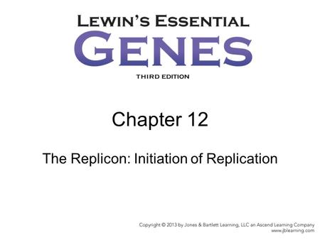 Chapter 12 The Replicon: Initiation of Replication