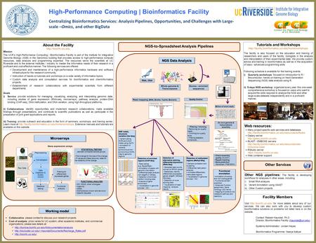 Centralizing Bioinformatics Services: Analysis Pipelines, Opportunities, and Challenges with Large- scale –Omics, and other BigData High-Performance Computing.