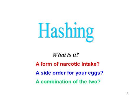 1 What is it? A side order for your eggs? A form of narcotic intake? A combination of the two?