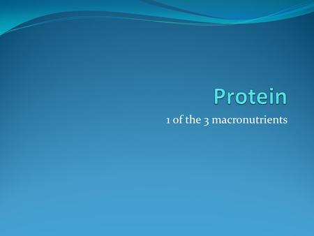 1 of the 3 macronutrients. Elemental Composition Proteins are made up of atoms of: Carbon C HydrogenH OxygenO NitrogenN and sometimes small amounts of.