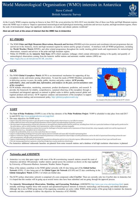 EC-PHORS GCW YOPP The WMO Global Cryosphere Watch (GCW) is an international mechanism for supporting all key cryospheric in-situ and remote sensing observations.