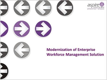 Modernization of Enterprise Workforce Management Solution.