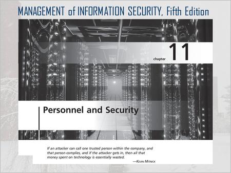 MANAGEMENT of INFORMATION SECURITY, Fifth Edition.