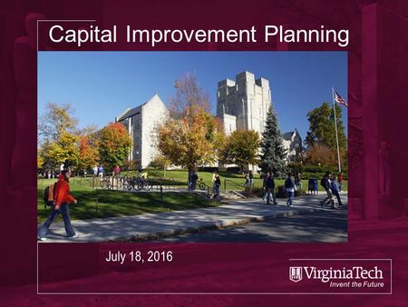 Capital Improvement Planning July 18, 2016. Welcome! Stephanie Davis Program Director – Graduate Certificate in Local Government Management Assistant.