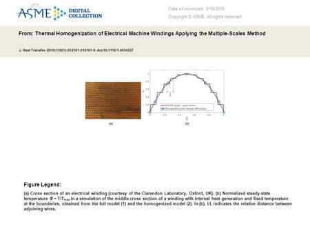 Date of download: 9/19/2016 Copyright © ASME. All rights reserved. From: Thermal Homogenization of Electrical Machine Windings Applying the Multiple-Scales.