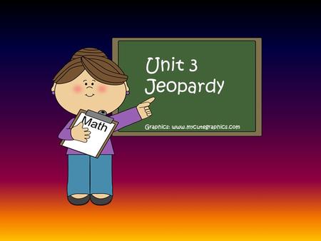 Unit 3 Jeopardy Graphics: