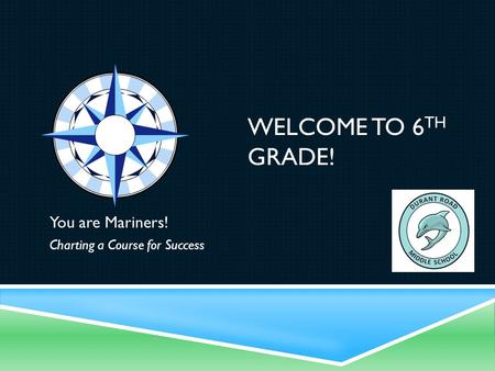 WELCOME TO 6 TH GRADE! You are Mariners! Charting a Course for Success.