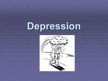 Depression. What is Depression? Depression is a medical issue that affects a persons mood to be down, blue and/or fed up. Depression is the most common.