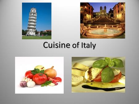 Cuisine of Italy. Geography & Climate A boot shaped peninsula that extends into the Mediterranean & Adriatic Seas Northern Region The Alps mountain.