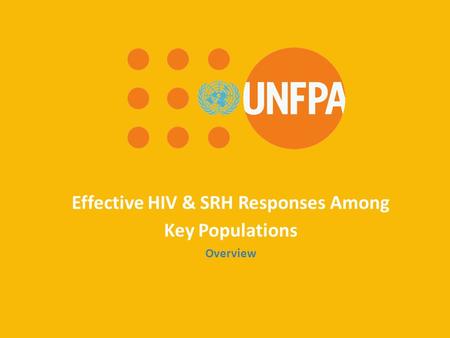 Effective HIV & SRH Responses Among Key Populations Overview.