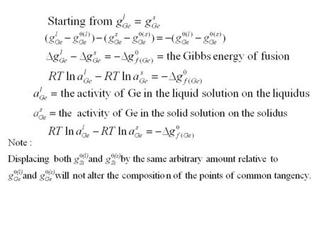 The shape of the two-phase lens typical of most metals Note: 1.Entropy of phase transformation is, in a decrease order, of vaporization, melting and solid-solid.