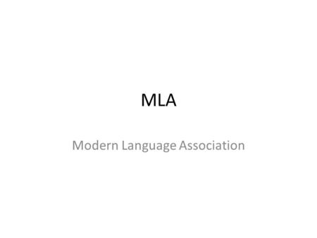 MLA Modern Language Association. A few simple things MLA papers use a 12 font and are double spaced. They use Times New Roman and have 1 inch margins.