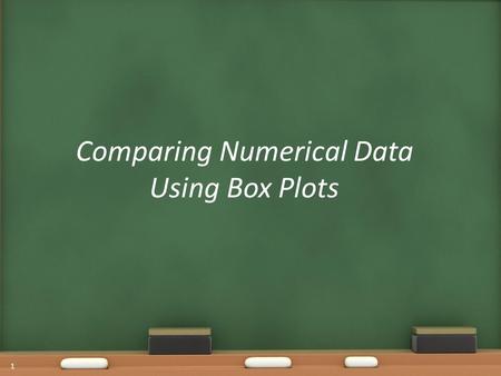 Comparing Numerical Data Using Box Plots 1. 2 Lesson Objective SWBAT compare numerical data using box plots. Lesson Description The lesson begins with.