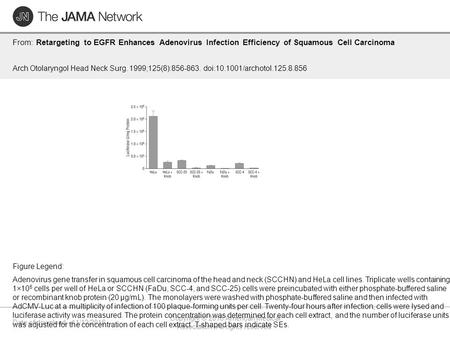 Date of download: 11/12/2016 Copyright © 2016 American Medical Association. All rights reserved. From: Retargeting to EGFR Enhances Adenovirus Infection.