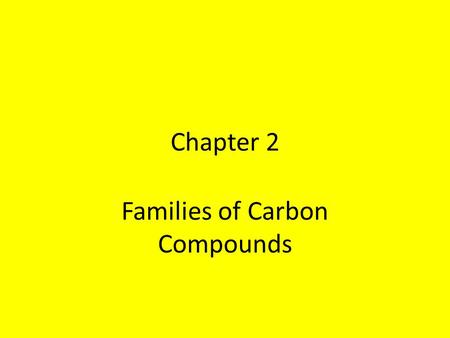 Chapter 2 Families of Carbon Compounds. Basic Definitions Hydrocarbons- Compounds containing only carbon and hydrogen. Alkanes- hydrocarbons that contain.