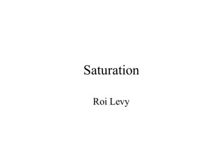 Saturation Roi Levy. Motivation To show the deference between linear and non linear spectroscopy To understand how saturation spectroscopy is been applied.