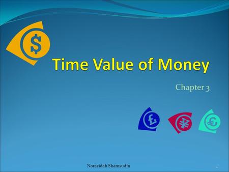 Chapter 3 1 Norazidah Shamsudin Objectives Explain the time value of money concepts and its relevance in financial decision making. Explain the importance.