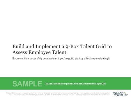 McLean & Company11 McLean & Company is a research and advisory firm that provides practical solutions to human resources challenges with executable research,