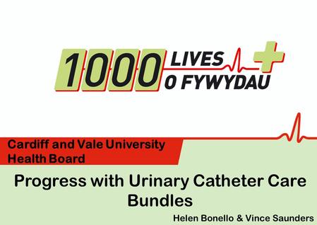 Progress with Urinary Catheter Care Bundles Cardiff and Vale University Health Board Helen Bonello & Vince Saunders.