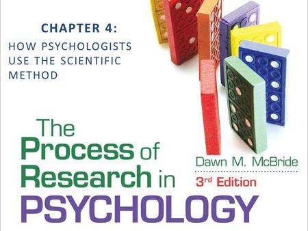 CHAPTER 4: HOW PSYCHOLOGISTS USE THE SCIENTIFIC METHOD.