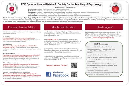 The Society for the Teaching of Psychology (STP) advances understanding of the discipline by promoting excellence in the teaching and learning of psychology.