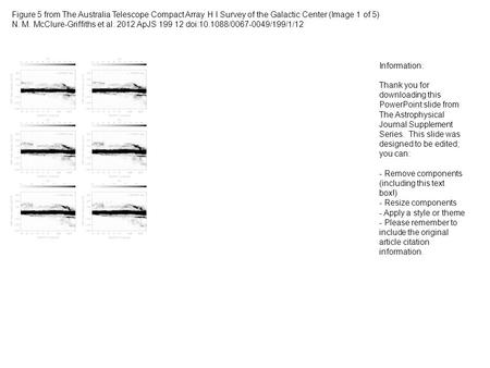 Figure 5 from The Australia Telescope Compact Array H I Survey of the Galactic Center (Image 1 of 5) N. M. McClure-Griffiths et al ApJS doi: / /199/1/12.