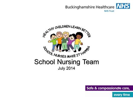 School Nursing Team July Who are we? Specialist Community Public Health Nurse (SCPHN) Community Staff Nurse Community Nursery Nurse Health Care.