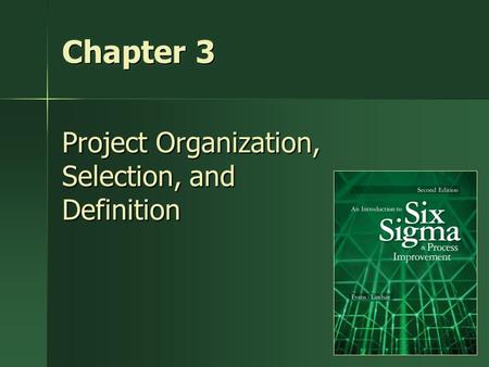 1 Chapter 3 Project Organization, Selection, and Definition.