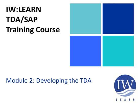 IW:LEARN TDA/SAP Training Course Module 2: Developing the TDA.