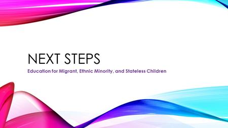 NEXT STEPS Education for Migrant, Ethnic Minority, and Stateless Children.