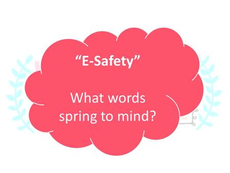 “E-Safety” What words spring to mind?. Creating a video poem on E- Safety.