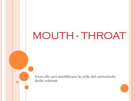 Fare clic per modificare lo stile del sottotitolo dello schema MOUTH - THROAT.