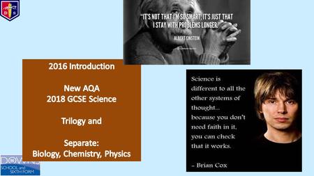 Introduction to the new GCSE Science course Copyright © AQA and its licensors. All rights reserved. Higher Tier Foundation Tier Same tier.