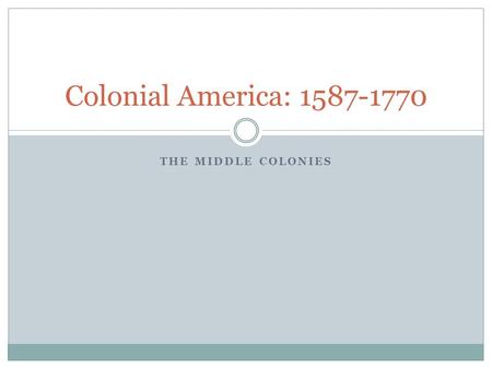 THE MIDDLE COLONIES Colonial America: England Seizes the Dutch Colonies Bkgd.  John Cabot claims all land b/t Newfoundland and Florida.