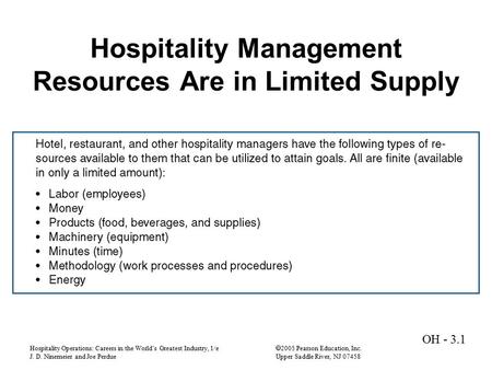 Hospitality Operations: Careers in the World’s Greatest Industry, 1/e  2005 Pearson Education, Inc. J. D. Ninemeier and Joe PerdueUpper Saddle River,