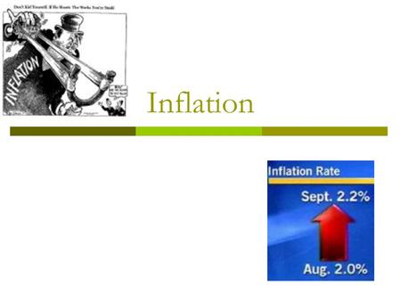 Inflation. Inflation & Types  Inflation General increase in prices Types 1. Creeping – when inflation stays low for a long time 2. Chronic – when inflation.